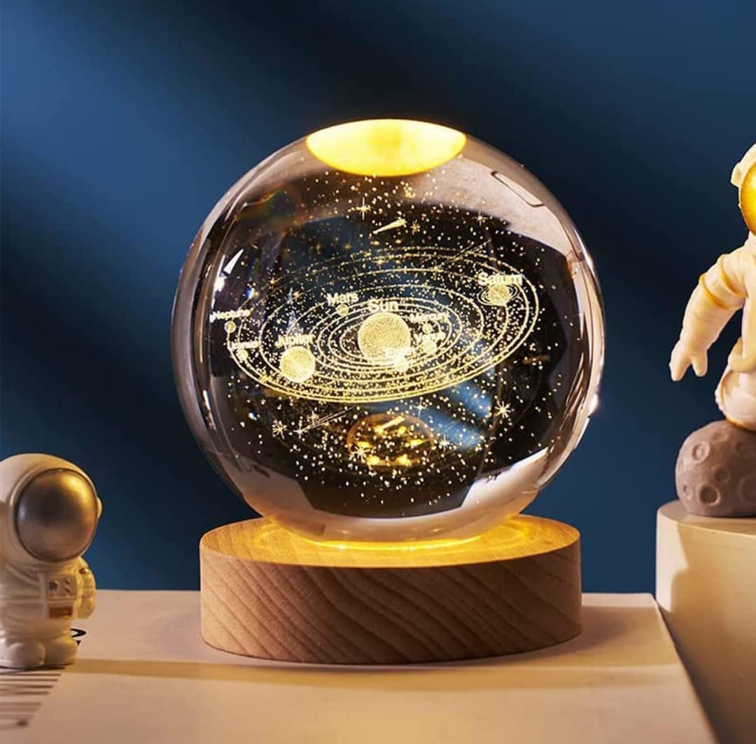 3D Galaxy Crystal Ball Night Lamp