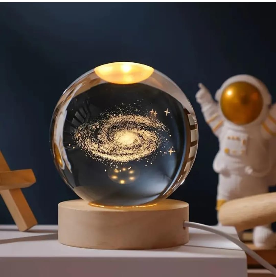 3D Galaxy Crystal Ball Night Lamp